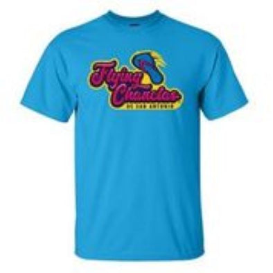 San Antonio Missions Flying Chanclas De San Antonio Full Logo Sapphire T-Shirt